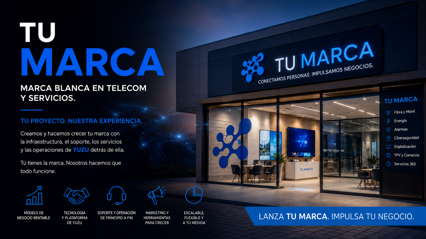 Marca Blanca YUZU · Tu marca, nuestro soporte